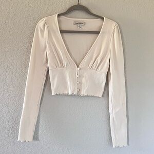 UO Urban Outfitters Ruby Button-Up Cropped Top